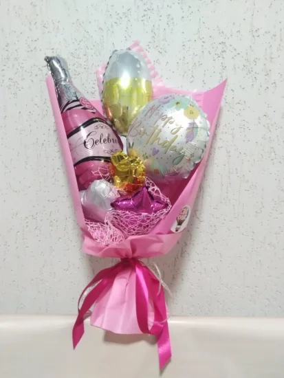 Букет Happy birthday шампанське