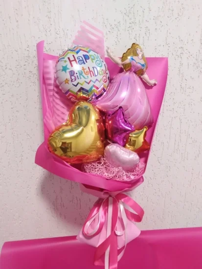Букет Happy birthday принцеса рожеве