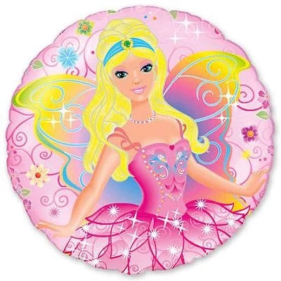 Фольгована кулька Фея на рожевому колі