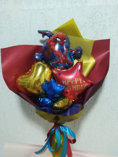 Букет Happy birthday спайдермен