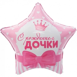 Фольгована кулька З народженням донечки серця