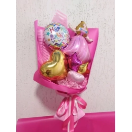 Букет Happy birthday принцеса рожеве