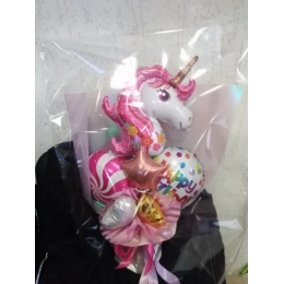 Букет Happy birthday единоріг з цукеркою