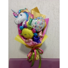 Букет Happy birthday райдужний единоріг