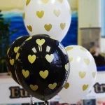 Латексна гелієва кулька Серця золотисті